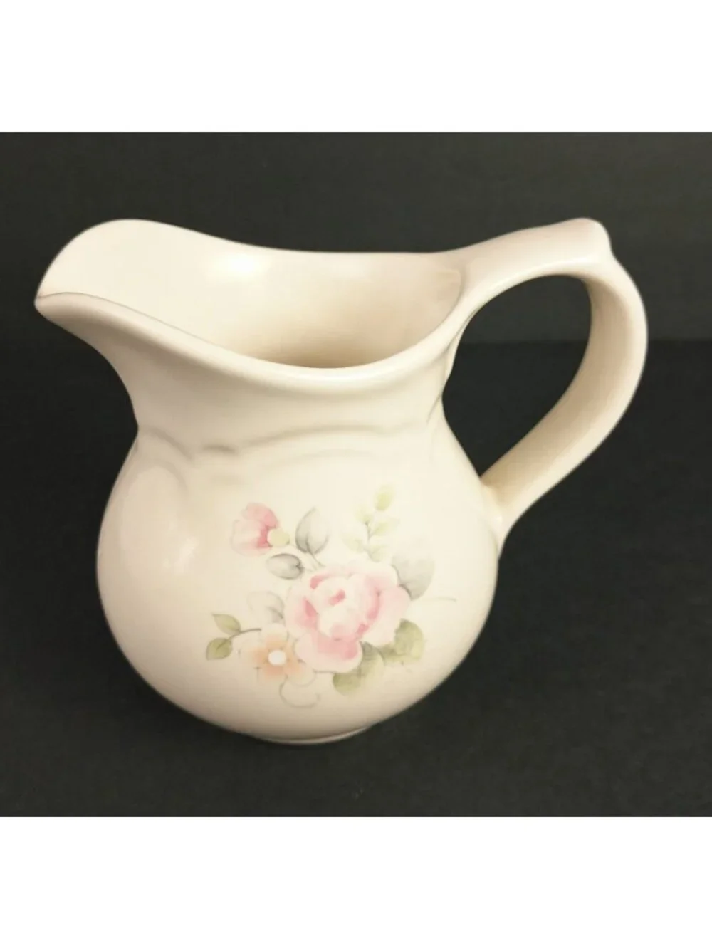 Pfaltzgraff Cream Pitcher Pink Floral Design - Made In USA - VTG Porcelain Cream